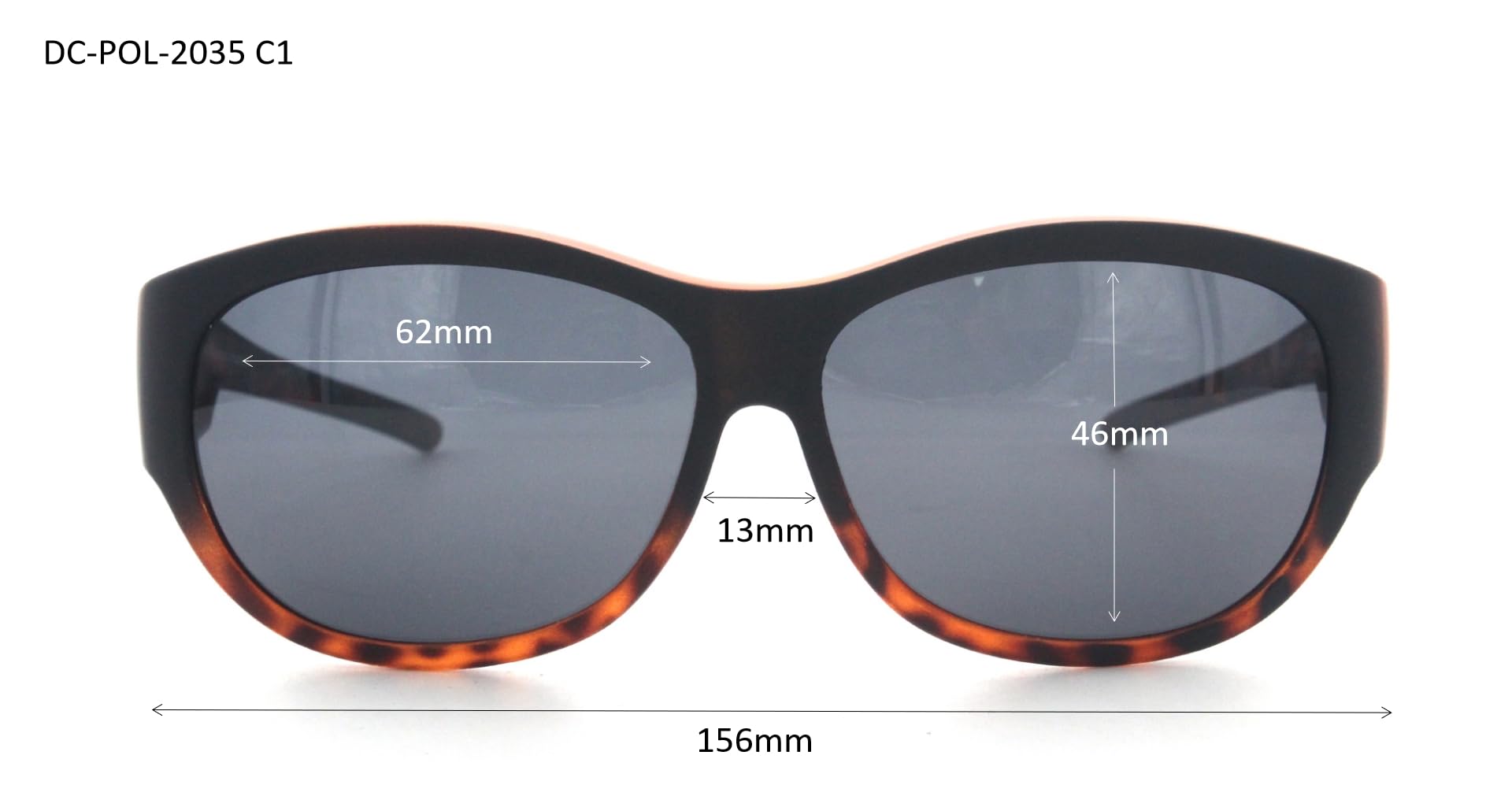 DanCarol DC-POL-2035-C7-B Die Überbrille, ideal für Brillenträger -mit Polarisierte Gläser