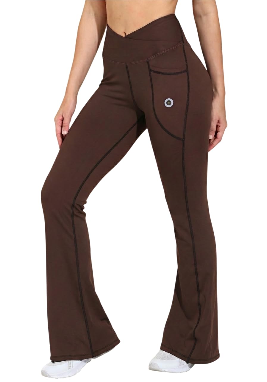 Flared Pant for Yoga & Gym, Crossover Belt-image-20