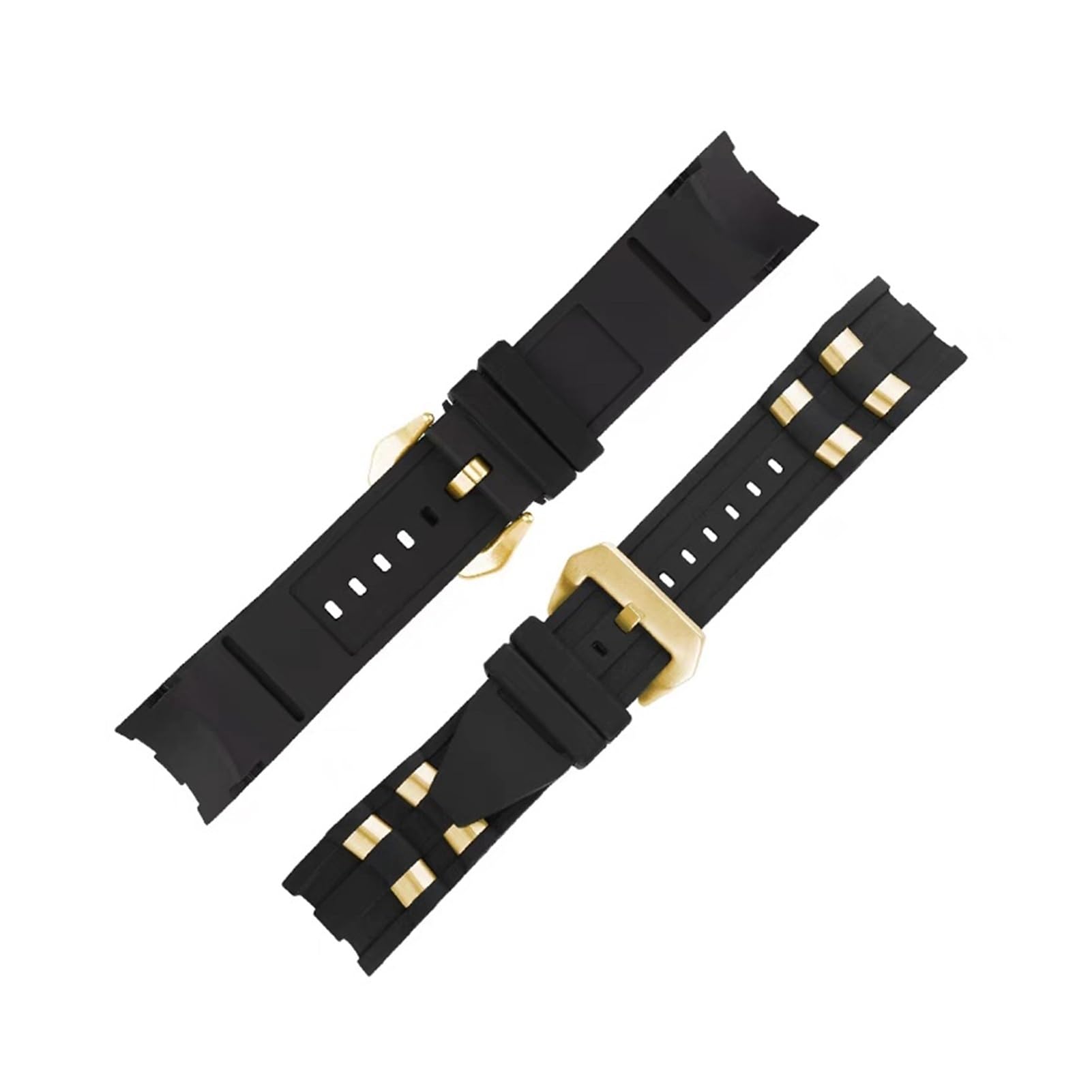 Genérico Correa de caucho for reloj, compatible con Invicta Russian Professional Divers, pulsera silicona bolitas metal