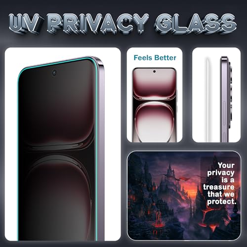 Image of FIRST MART UV Privacy Tempered Glass for Oppo Reno 12 Pro | Anti-Spy 9H Curved Screen Protector, Edge-to-Edge, Case-Friendly | 1 Pack