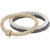 NINE-WEST-Womens-Tri-Tone-Stretch-Bracelet-3-Piece-Set Nine West Women's Tri Tone Stretch Bracelet 3 Piece Set