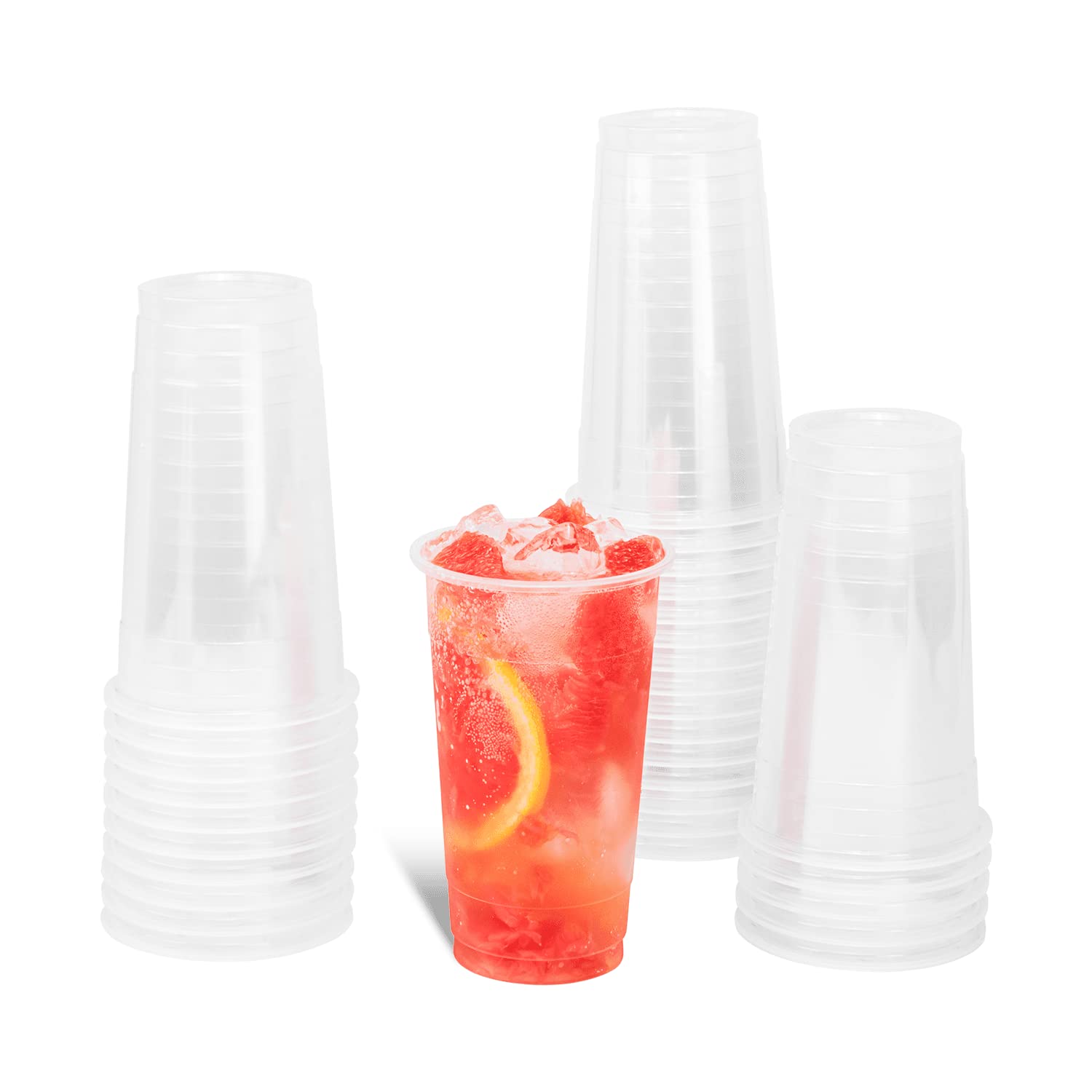 Karat [24oz - 1,000 ct] 95mm Diameter Translucent PP Plastic U-Rim Disposable Cups, Designed for Sealing Films (C1012-K)