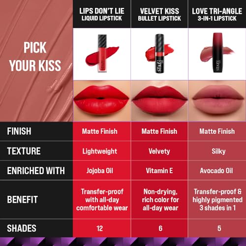 Image of Staze Lips Don't Lie Liquid Lipstick (Pack of 2)
