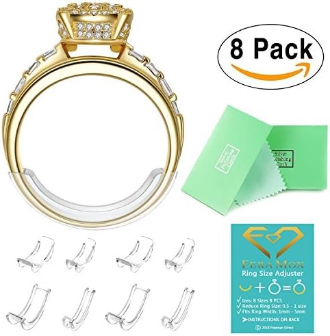 Invisible Ring Size Adjuster for Loose Rings Ring Adjuster Fit Narrow Rings with Jewelry Polishing Cloth
