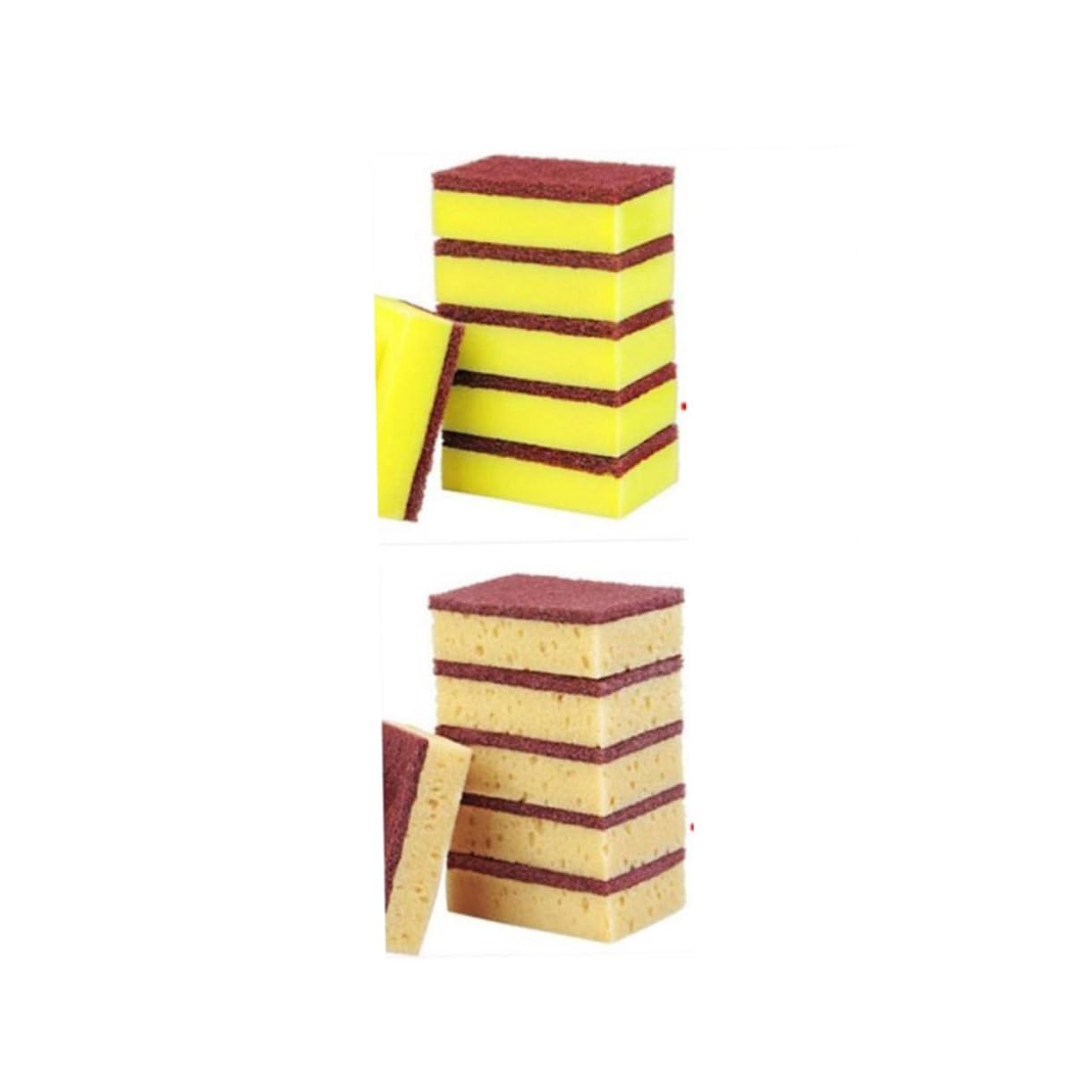 SHERCHPRY 10Pcs High Density Cleaning Sponge Durable Dishwashing Pads for Kitchen Bathroom Strong Decontamination Soft Surface Scouring Cloths