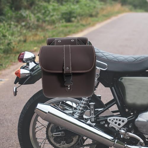 Bolsa lateral para motocicleta HANABASS de gran capacidad, bolsa de almacenamiento de cuero para equipaje y accesorios de motos miniatura 4