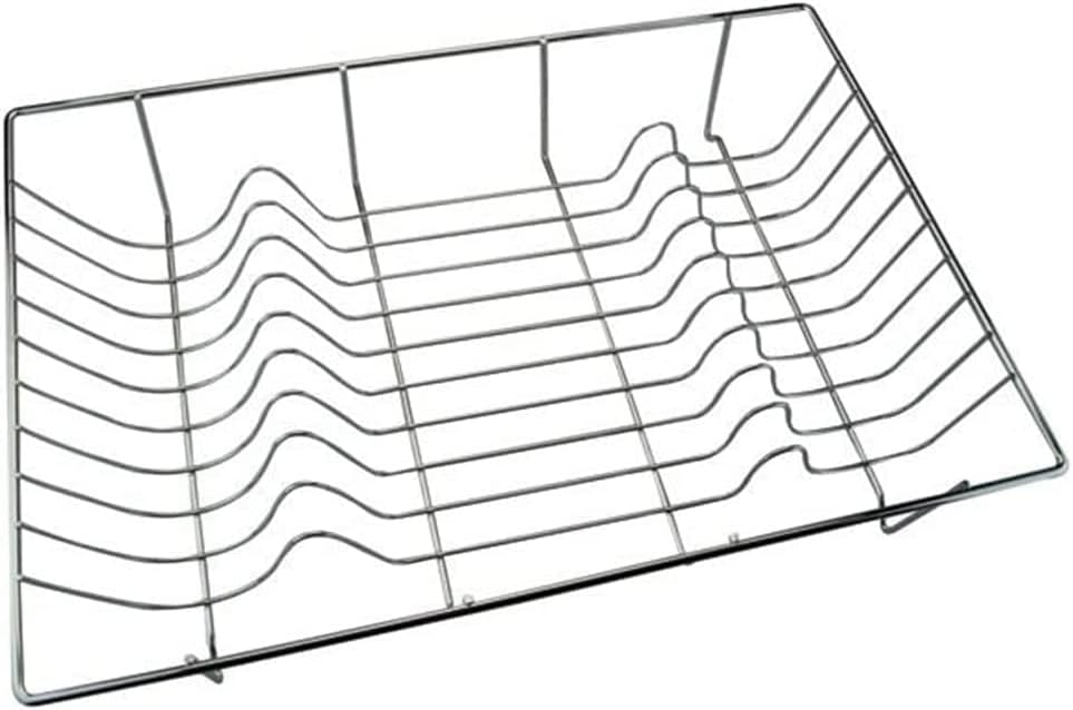MUSAN Large Dish Drainer Flat Economy - Heavy Duty Stainless Steel Chrome Wire - Home Kitchen Sink Drying Rack - For Plates, Cups, Bowls, Trays, Glass Storage Racks 48 x 33 x 8.9 cm