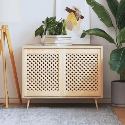 ShGaxin Schranktüren 2 STK. Gitterdesign 49,5x61,5 cm Massivholz Kiefer, Schwingtür, Saloontür, Pendeltür, Schranktüren, Lammelentüre, Lamellen Tür - 372791