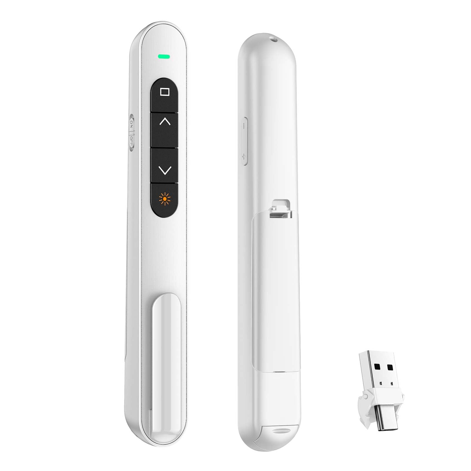 QUI Presentation Clicker with Volume Control, Wireless Presenter Remote