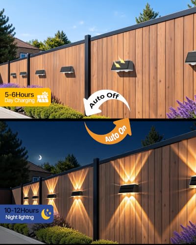 Cybrasc Solar Fence Lights Outdoor with Remote Control, 2 Pack, 100LM - image 9