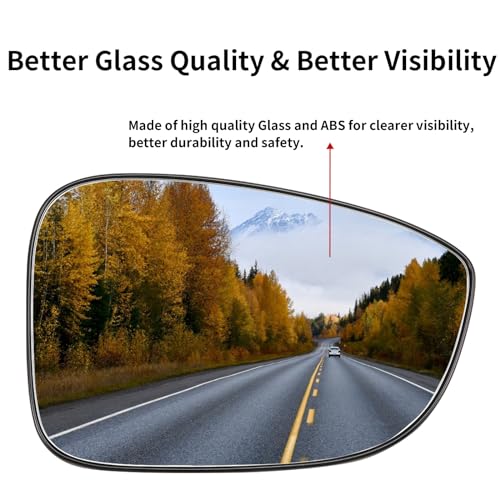 Image of Passenger Side Mirror Replacement for Honda Accord 2018 2019 2020 2021 2022 - Right Side Mirror Glass, Rear View Mirrors Glass with Power Heated