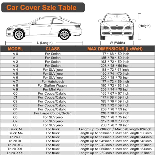 Kayme CC-PE-3L 7 Layers Heavy Duty Car Cover Waterproof All Weather, Outdoor Full Exterior Cover Fit thumb #5