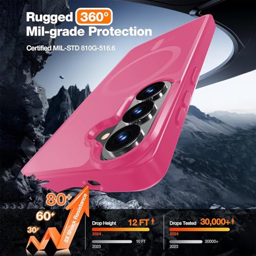 Image of WRJ Magnetic Case for Samsung Galaxy S23 6.1-Inch,Matte Hot Pink