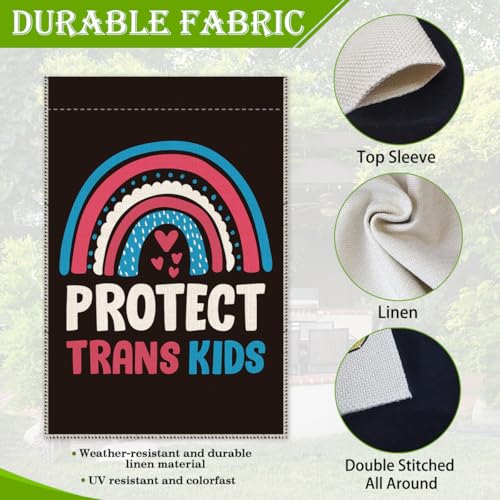 Bandera de jardín LGBTQ Hafhue exterior impermeable con impresión doble cara para patio 5