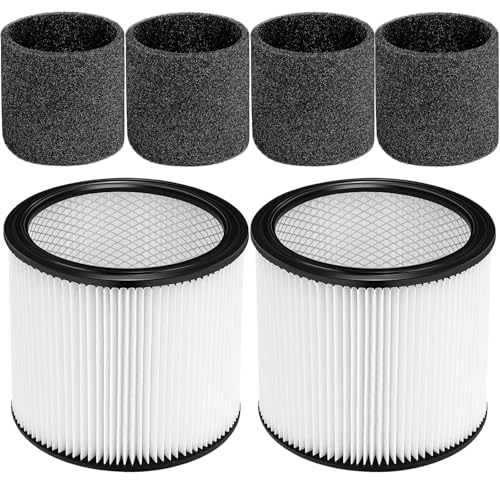 90304 HEPA Replacement Cartridge Filters Compatible With Shop-Vac 90304, 90350, 90333, 90585, 903-04-00, 9030400, Replacement Fits for 5 Gallon and Above Wet/Dry Vacuum Cleaners(2+4)