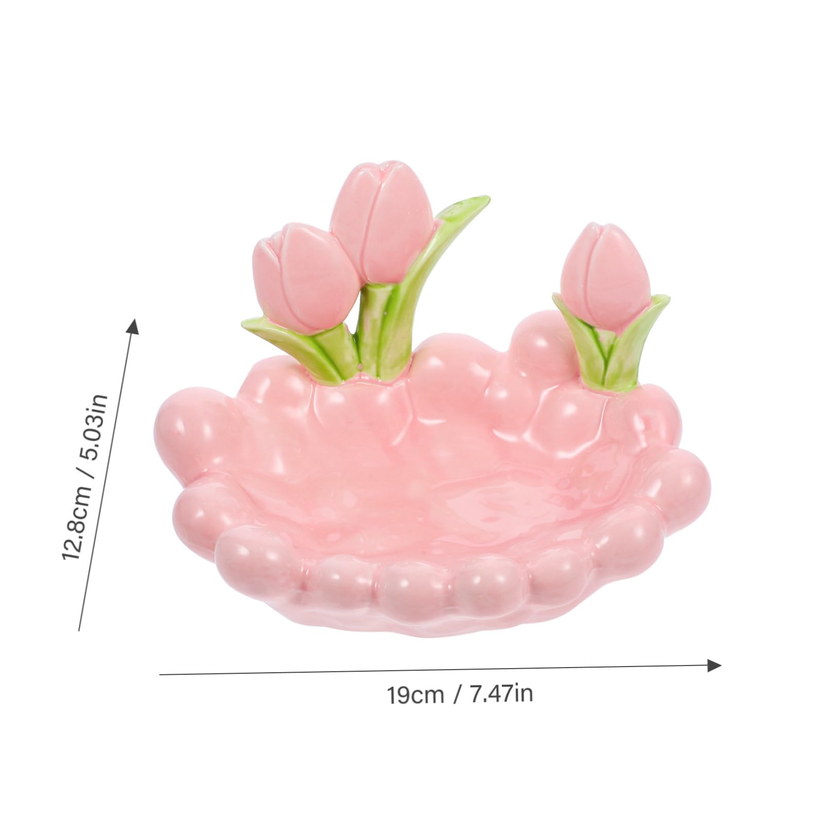 Keramik Schmuckschale Tulpenform Rosa für Ring und Schlüsselablage