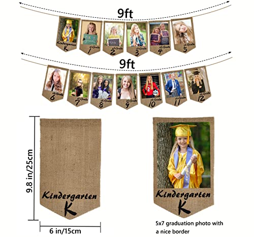 Image of Graduation Decorations Class of 2025 2026 5x7 Graduation Photo Banner Burlap Rustic Grad Party Decorations 2025 K-12 Picture Display High School TD136