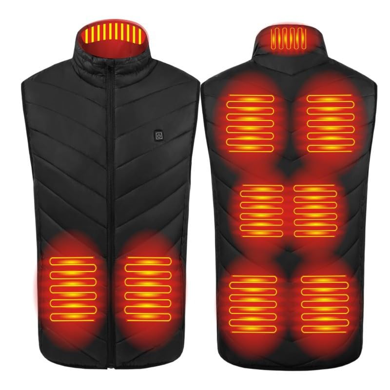 Heated Vest Women Men Heated Fleece Rechargeable Vest 9 Heating Zones Vests Puffer Winter Vests（Not Included）4