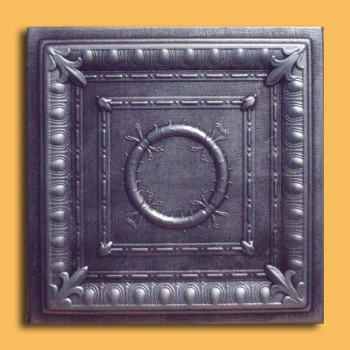 Antique Ceilings Inc - Ancona Silver Black - Styrofoam Ceiling Tile (Package of 10 Tiles)