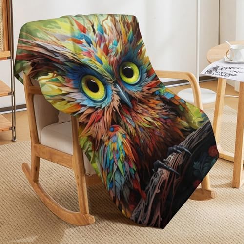 Manta de forro polar de búho de 130x180 cm para sofá y cama 5