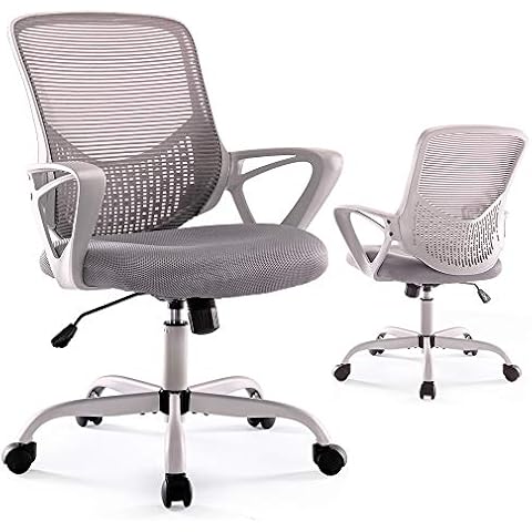 Office Chair, Ergonomic Home Desk Chair Mid Back Mesh Chair Rolling Swivel Computer Chair with Lumbar Support (Office Chair, Light Grey) Cover