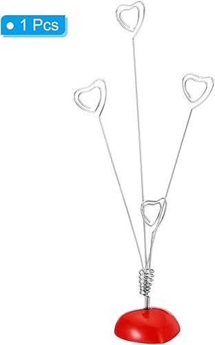 Miniatura 7 de PATIKIL Portatarjetas de lugar, paquete de 2 soportes con clip para notas, soporte para mesa de árbol, números, forma de corazón para fotos, papel