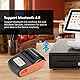 Drahtlose Thermodrucker 58mm, Tragbar ESC/POS Drucker Bluetooth 4.0 USB C 203dpi Bondrucker Belegdrucker mit 1500mAh Wiederaufladbar Batterie, Kompatibel mit Android iOS mit Windows(Orange)
