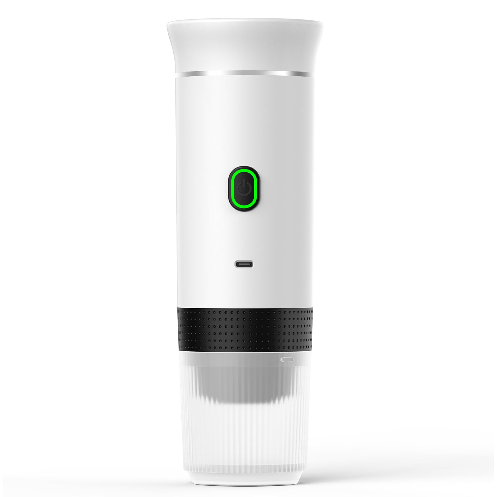 Cafetera inalámbrica portátil 3 en 1 para camping y viajes, batería recargable de 2500 mAh, máquina de café compacta para cápsulas/polvo, hogar, oficina, uso al aire libre (blanco)