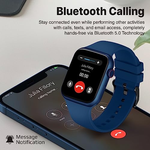 Image of Promate Xwatch-B19 Fitness Smart Watch, 1.9 inch Display Bluetooth Calling, IP67 Water Resistant, Voice Assistant, 15 Days Battery Life, 30 Sports Modes, Real-Time Health Monitor, 100+ Watch Faces (Blue)