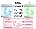 28 Baby Feet Baby Shower Favors Personalized Votive Candle Labels 1.3 X 4 Inches each
