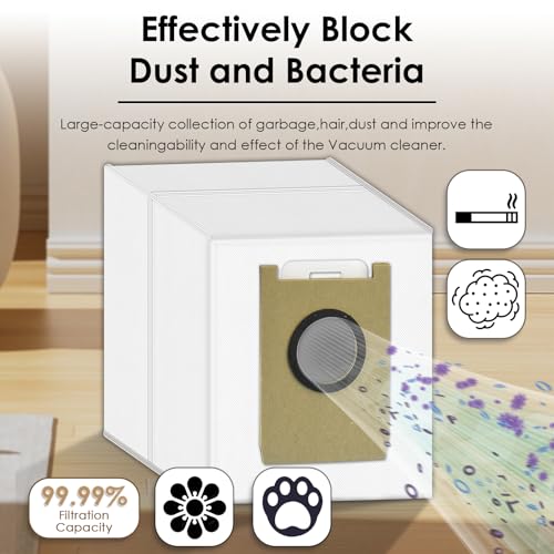 Image of (12 Pack) E20 Replacement Dust Bags for eufy Robot Vacuum 3-in-1 E20 Robot Vacuum Self-Empty Station, Disposable Vacuum Bag Accessories, Canister Bags, Filter Bags
