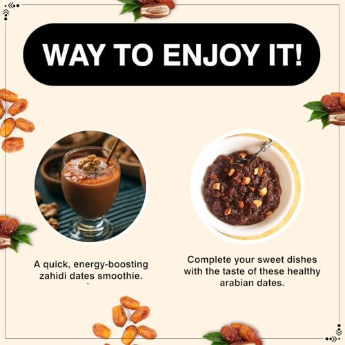 Image of Wonderland Foods 500g (250g X 2) Premium Dates Combo of Arabian Dates & Zahidi Date Combo | Healthy & Nutritious Soft Khajoor, Khajur Rich In Iron, Fibre & Vitamins