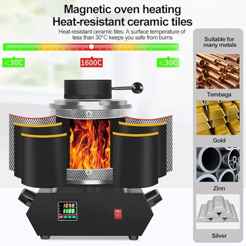 Horno eléctrico de fusión de oro profesional con control digital de calor 2