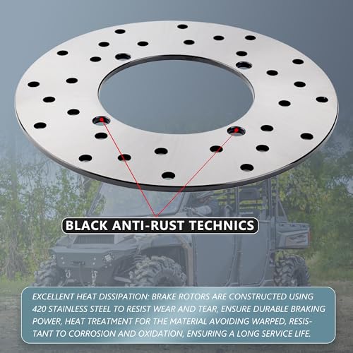 Image of Rear Brake Rotor Dsic 5248250 Compatible with Polaris Sportsman Ranger 400 500 570 700 800 900 1000, ACE 325 500 570 900, EM1400 2014-2021, RZR 570 800