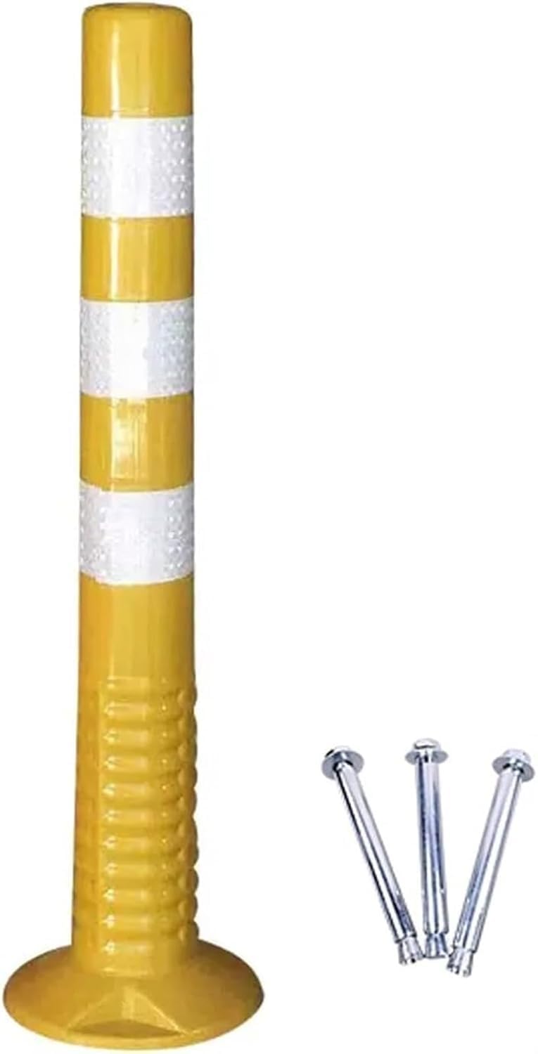 WDSOPK Traffic Delineator Post Cone, Traffic Cone Safety Barrier Plastic Safety Cones Road Signs for Parking/Crowd Control/Street Stanchion Warning Cones（Yellow-1pack）