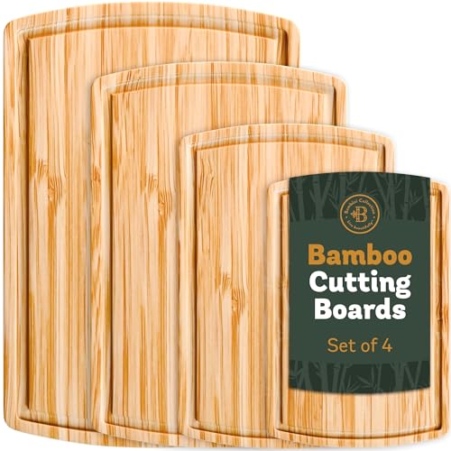 Bamboo Cutting Boards for Kitchen, Extra Large Wooden Chopping Board Set by Bambüsi - Used condition - Image 9