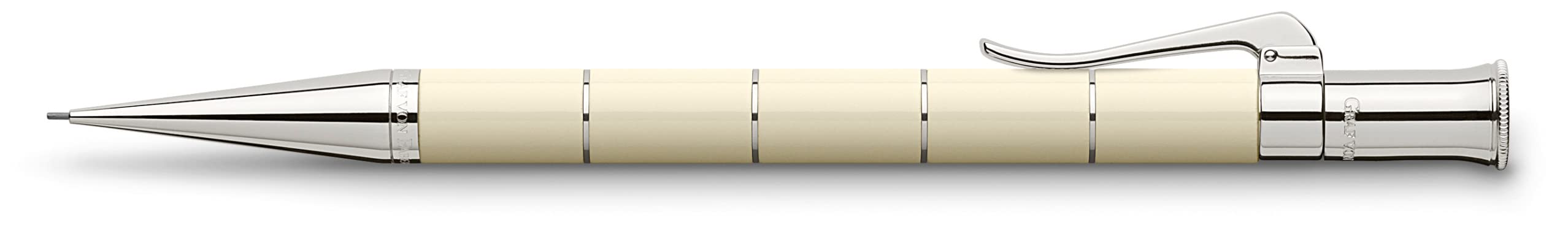 Graf von Faber-Castell 135690 - Matita a scatto Classic Anello avorio, bianco, 1 pezzo