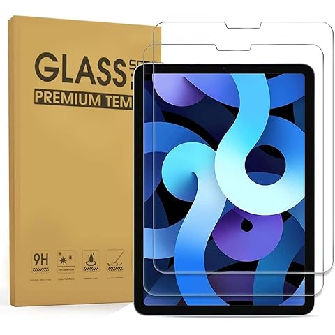 MOBISTAR 2-Pack Screen Protector for iPad Air 5/4 10.9-Inch (2022/2020), iPad Pro 11-Inch (2021 & 2019) Tempered Glass Screen Film Guard, Face ID Compatible, 9H Hardness Cover