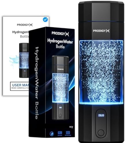 PRODIGY X Hydrogenated water bottle - up to 5.8 PPM of power - 210 ml for quick consumption - premium thick bottle - portable hydrogen generator - Australian-owned