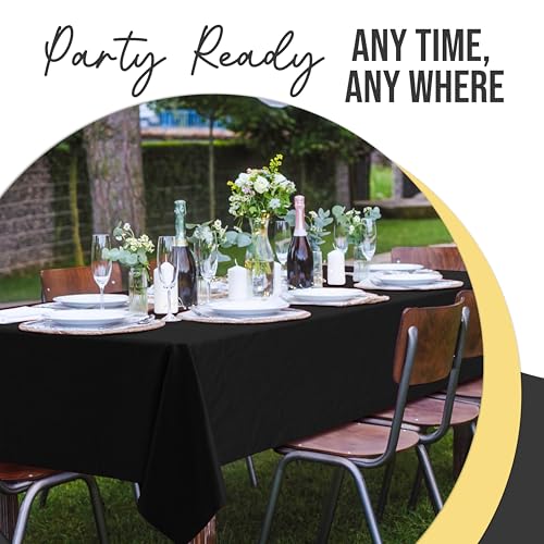 Image of Exquisite Black Rectangle Tablecloth 54 inchx108 inch - 48 Pack