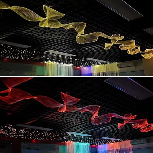 LED Fiber Optic Light DIY Mesh Kits for Ceiling Wall Party Bar KTV Halloween Christmas Decoration with APP and Remote Control 16 Million DIY Colors Fiber Optic Christmas Lights - 118inch