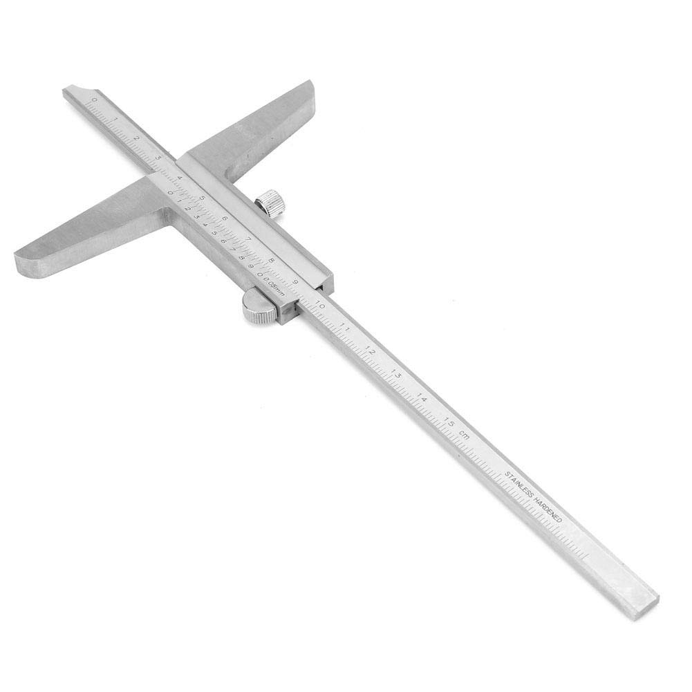 Calibre Vernier Profondeur, jauge Vernier Profondeur en acier inoxydable pour différents types de processus de machines(0-150mm)