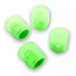 KIT 4 TampaS Válvula Bico Pneu Universal Neon Fluorescente Luminoso Para Carro Moto Bicicleta Ciclismo Noturno Segurança Nas Cores Verde, Azul, Laranja, Rosa, Vermelho (VERDE)