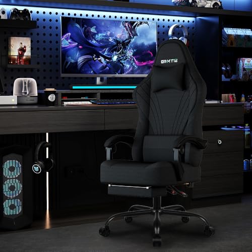 Gaming Chair, Big and Tall Gaming Chairs for Adults with Footrest and Lumbar Support, Comfortable Ergonomic Fabric Computer Chair 400 lbs, 360° Swivel, Height Adjustable Video Gamer Chair, Silla Gamer - Image 3