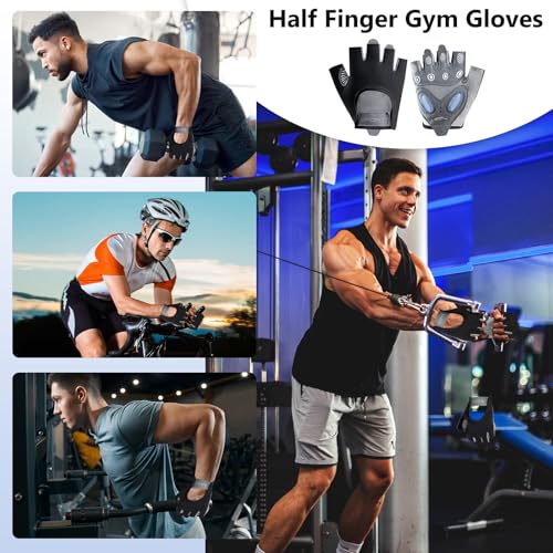 Image of TecoKart Gym Gloves for Men and Women Workout, Liquid Silicone Fingerless Gloves, Gym Accessories for Men,Weight Lifting and Cycling, Anti-Slip and Wear-Resistant Gym Hand Gloves (Black)