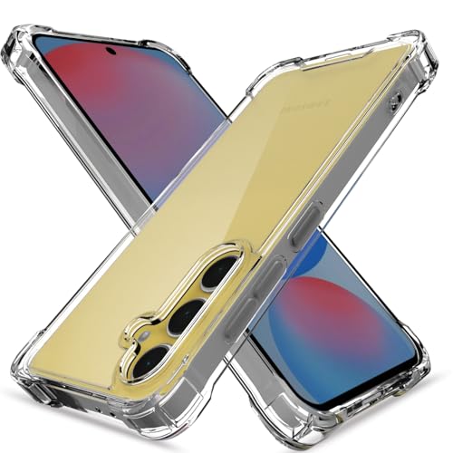 Image of Pikkme Back Cover for Samsung Galaxy S25 Fe 5G PC + TPU Clear Transparent Raised Edges Shockproof Protective Phone Bumper Case(Transparent)