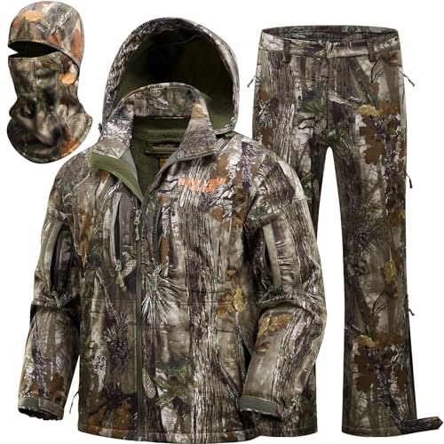 NEW VIEW Camo Hunting Clothes for Men, Quiet Warm Fleece Lining, Cold...