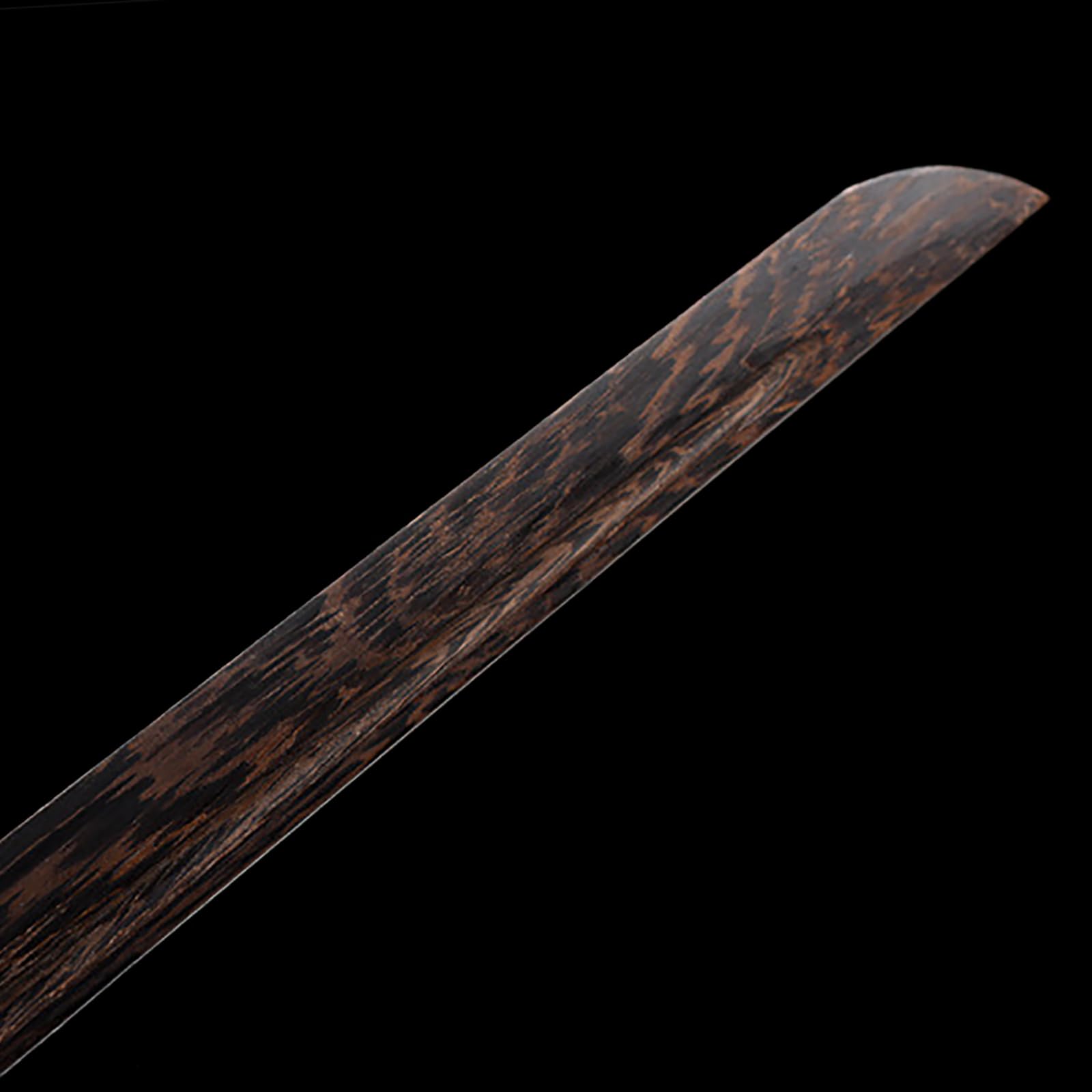 Katana Recta de Madera,Espada de Madera Hecha a Mano de 103cm,con Vaina,Hoja de Madera Natural