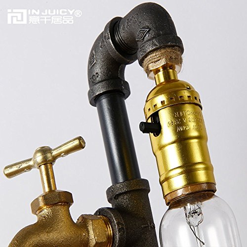 Injuicy Loft Retro Edison Vintage Industriële sokkel van metaal waterleidingen tafellampen antiek ijzer smeed touw… - Afbeelding 8