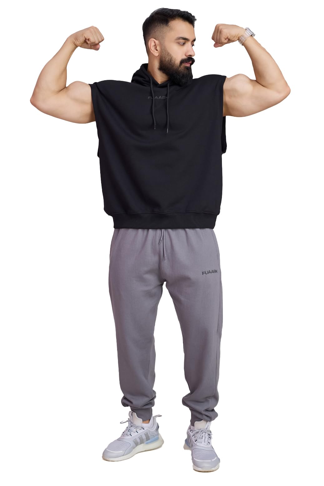 fuaark Men's Slim Fit Solid Cap Sleeveless Hoodie Neck Tshirt-picture-14